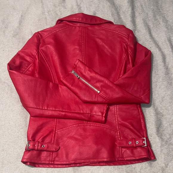 a.n.a Women's Vibrant Red Leather Jacket - Picture 6 of 6